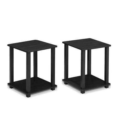 FURINNO Furinno 12127AM-BK Simplistic End Table; Americano & Black - 15.6 x 19.6 x 15.6 in. - Set of 2 12127AM/BK